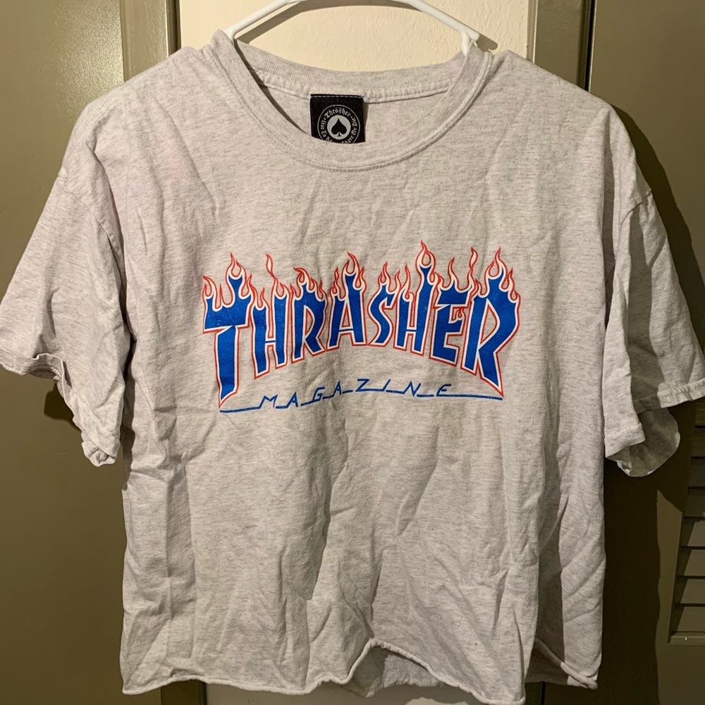 thrasher cropped tee